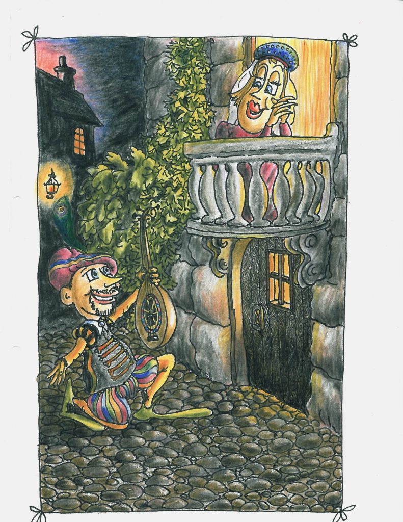 Cartoon by color pencil
