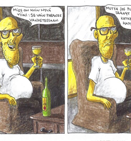 Cartoon created by color pencils